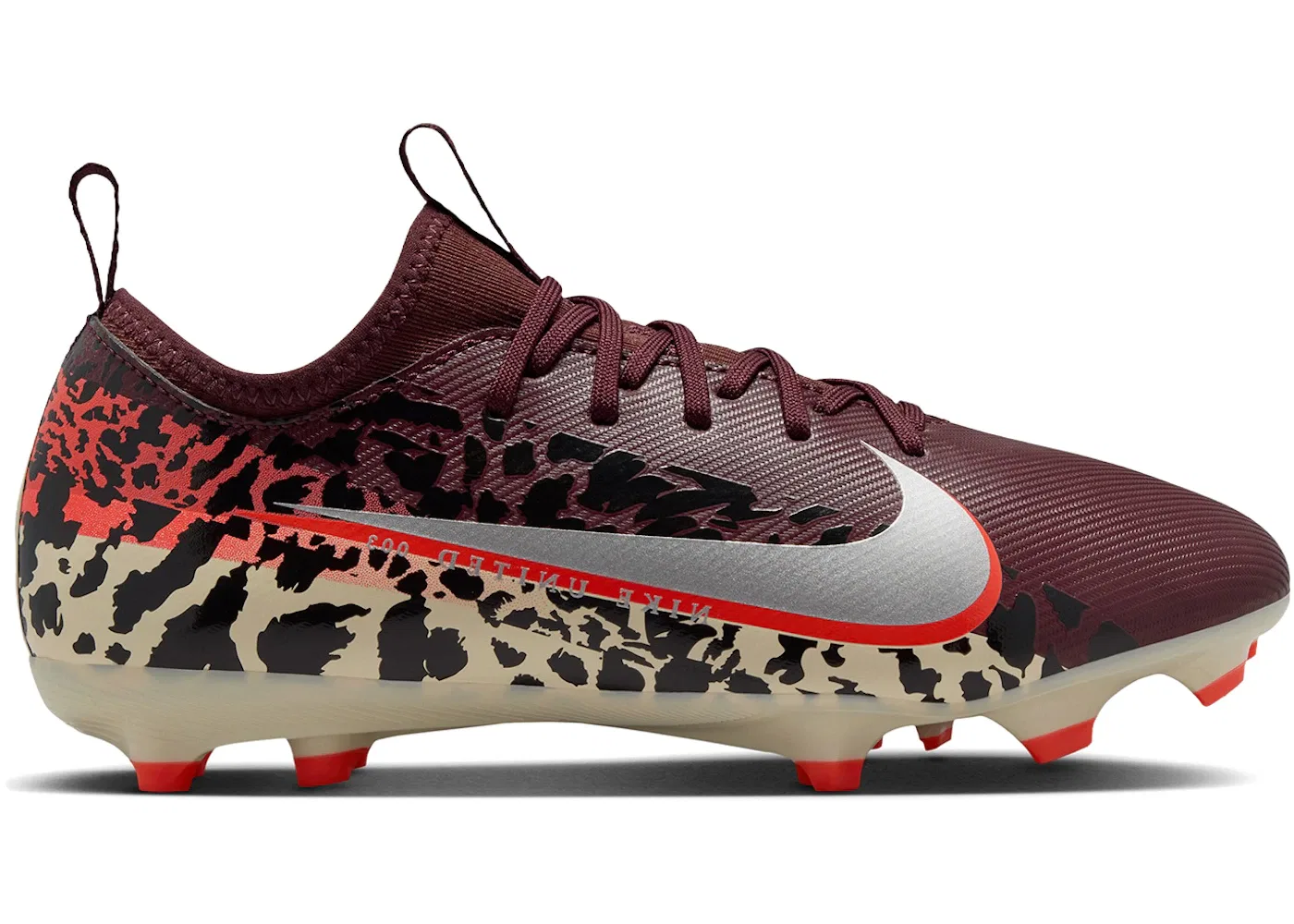 Детские бутсы Nike Zoom Mercurial Vapor 16 Academy FG/MG, Burgundy Crush/University Red/Fossil/Metallic Silver