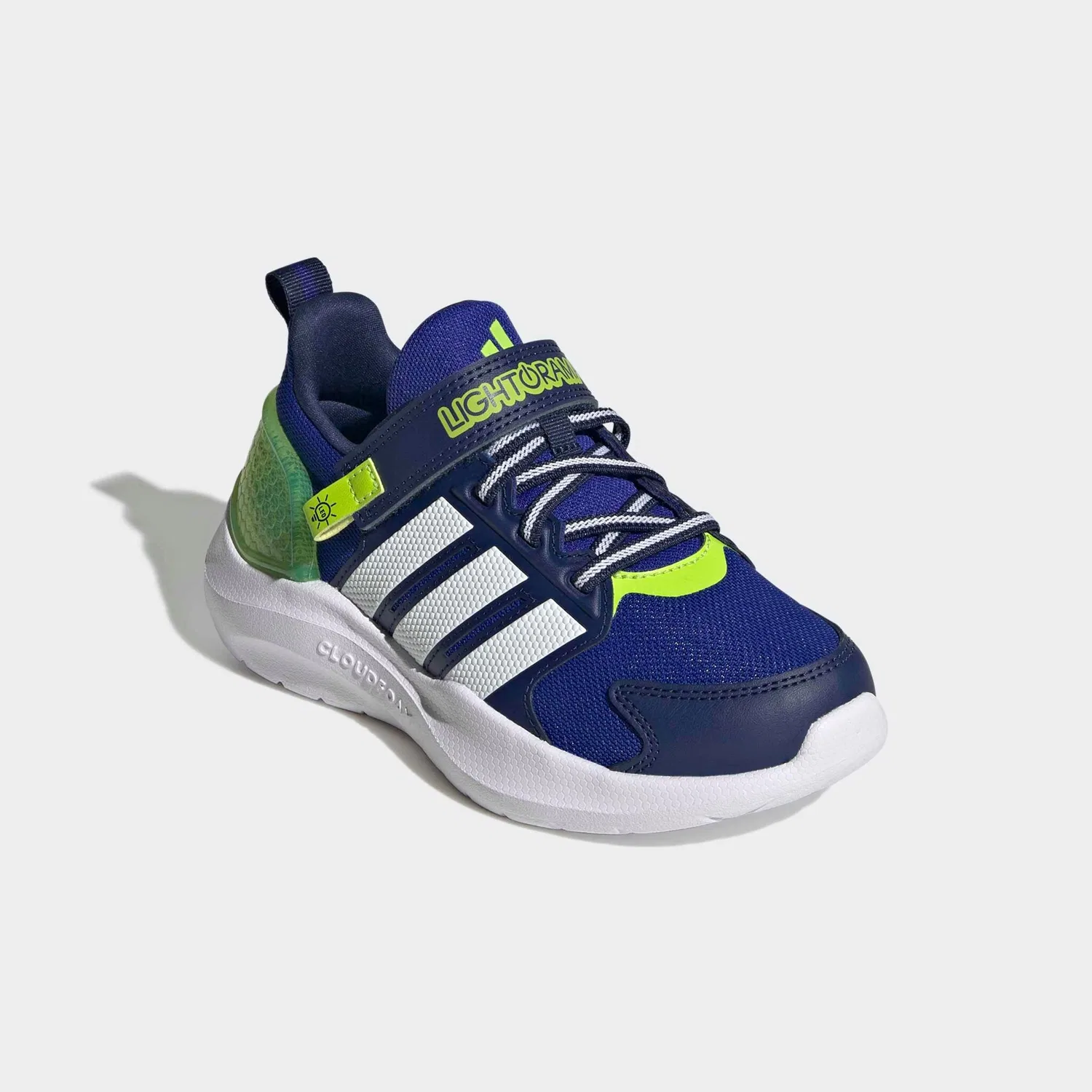 Детские кроссовки со светодиодной подсветкой Lightorama Runner Adidas Sportswear, Lucid Blue/White/Solar Slime