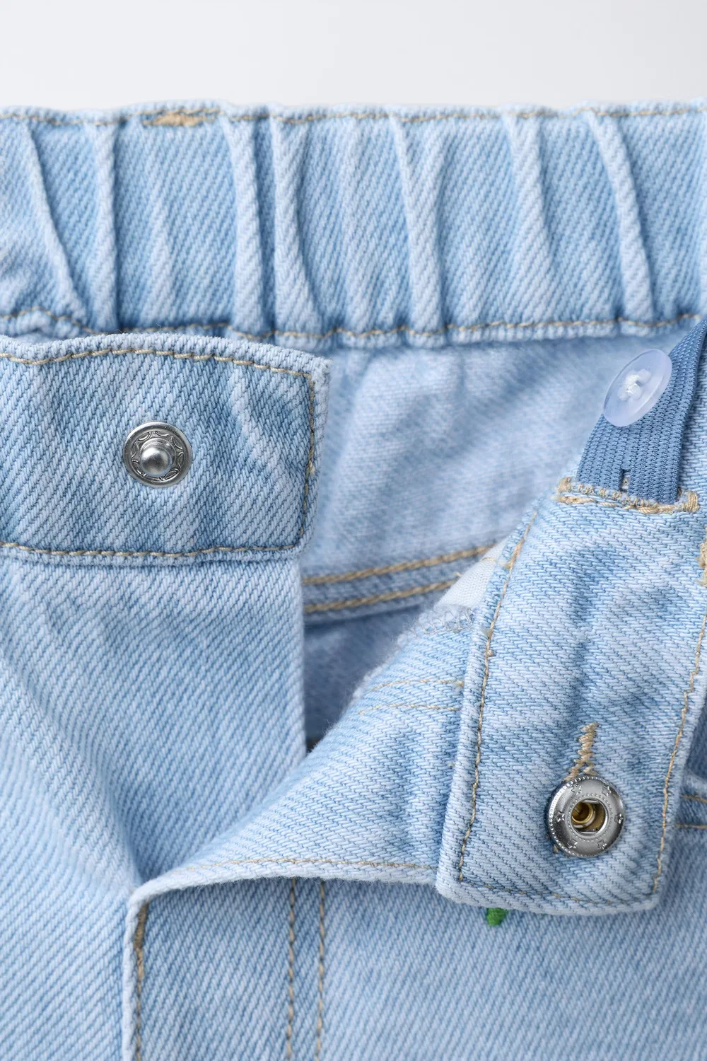Джинсовые шорты-бермуды с вышитым цветочным узором ZARA, Light Blue — фото 3