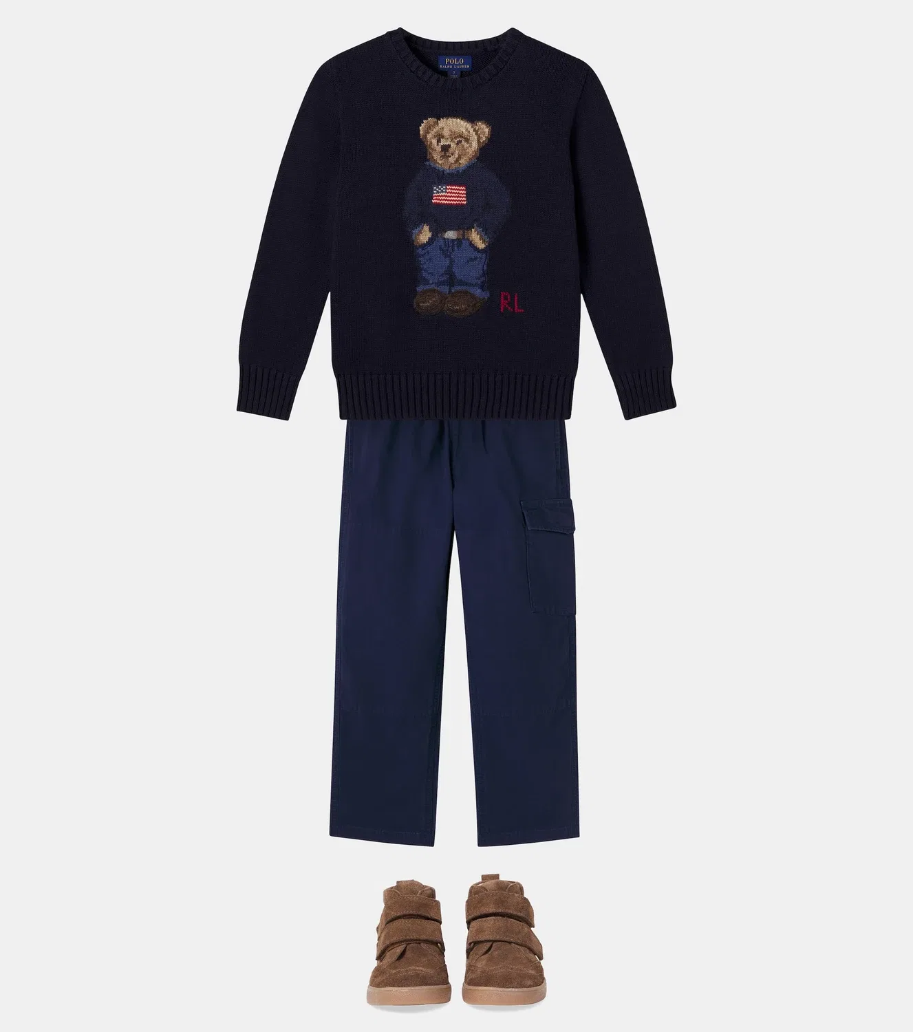 Свитер хлопковый Polo Bear Polo Ralph Lauren Kids, синий — фото 2