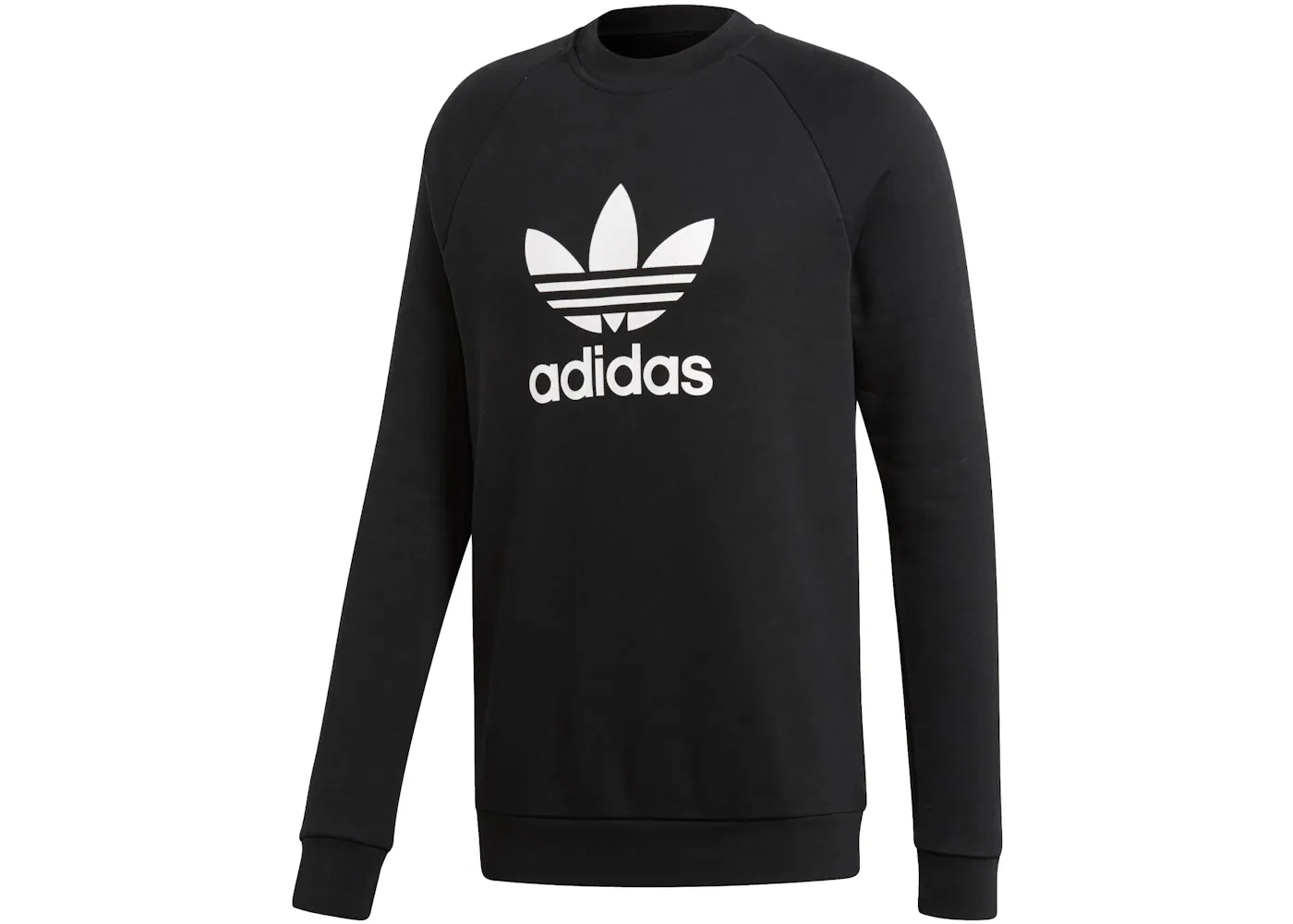 Мужской свитшот с длинным рукавом Adidas Trifoil Warm-Up Crew Sweatshirt, Black/White