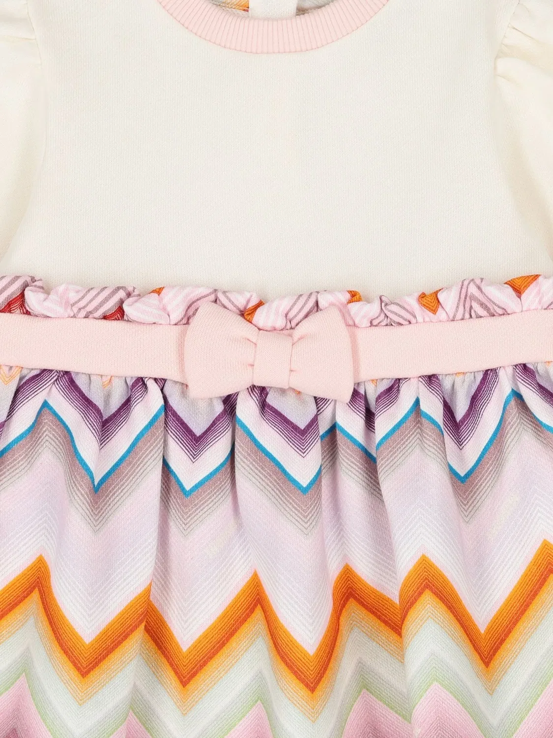 Платье с узором зигзаг Missoni Kids, нейтральные цвета — фото 3