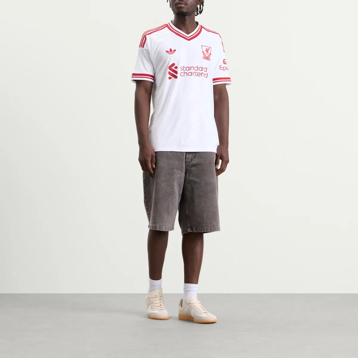 Футболка с V-образным вырезом Liverpool FC Away Jersey Adidas, White — фото 4