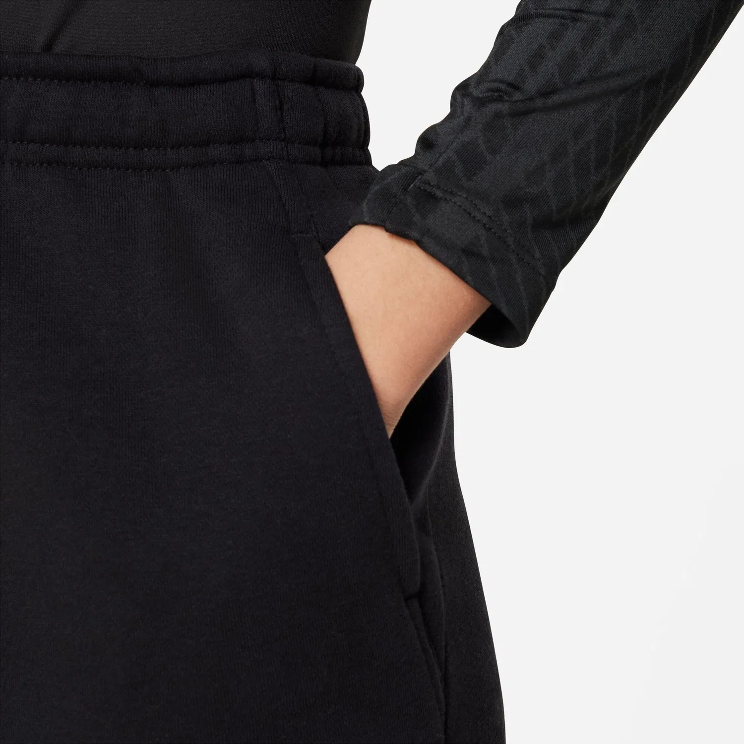Детские спортивные шорты с флисом Nike Fleece Park 20 Jogger Shorts, Черный Белый — фото 4