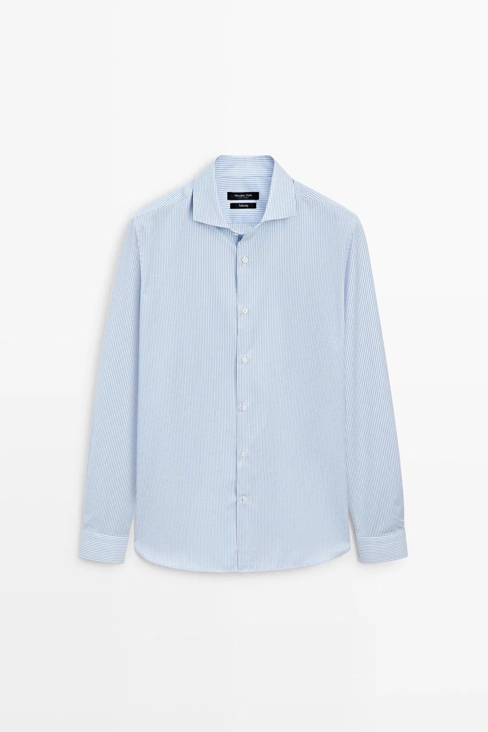 Рубашка Massimo Dutti Slim Fit Striped Tailored Fit, небесно-голубой — фото 2