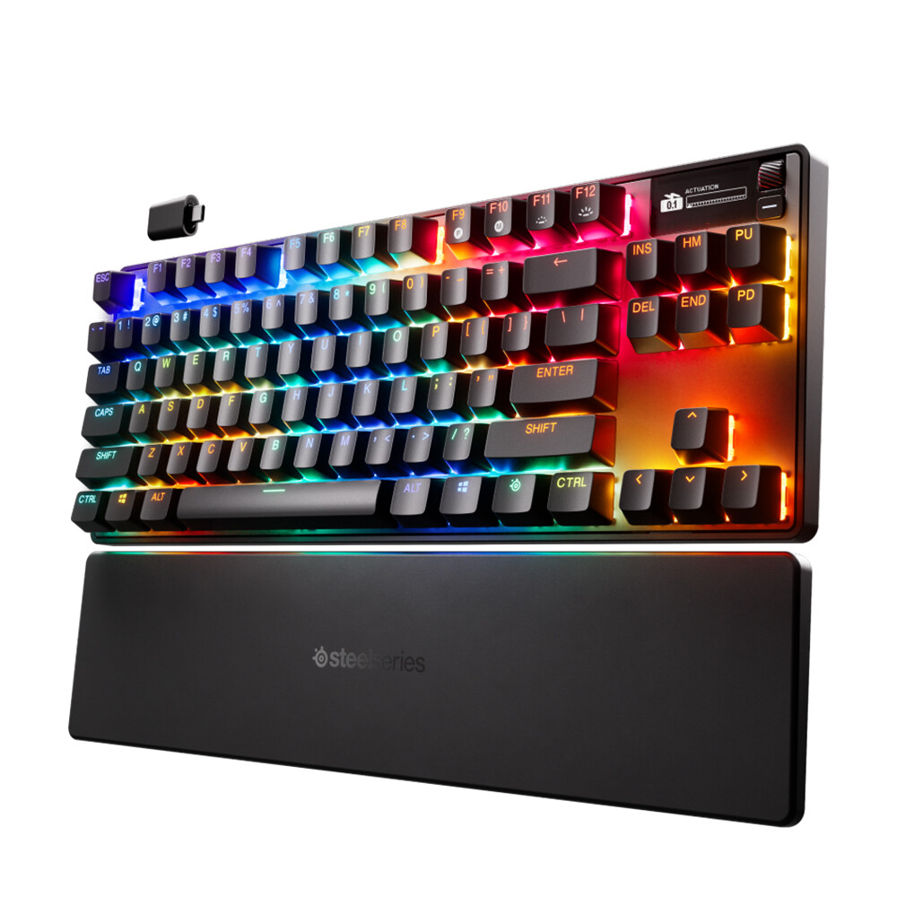 

Клавиатура игровая беспроводная механическая SteelSeries Apex PRO Gen 3 TKL Wireless, OmniPoint 3.0, черный, анг. раскл.