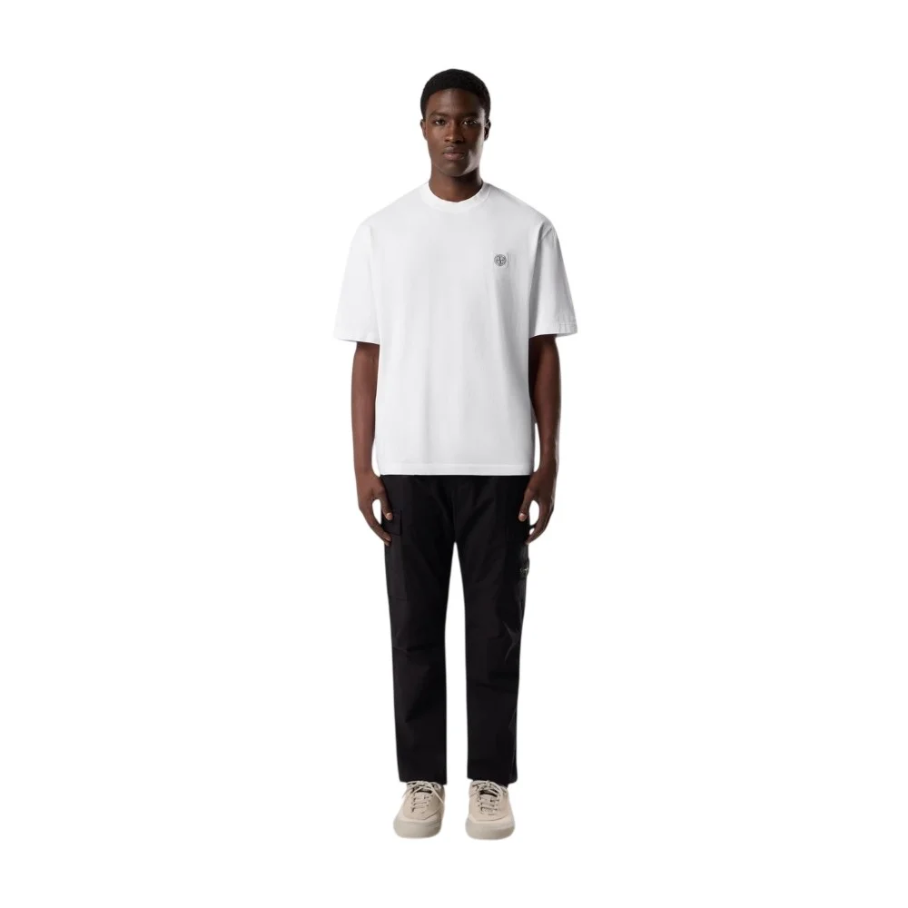 Мужская футболка Stone Island Regular-fit With Compass Patch, белый