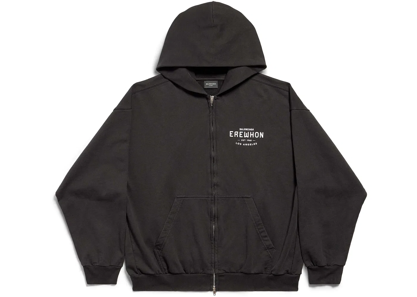 Унисекс худи с принтом Balenciaga x Erewhon Los Angeles Hoodie Medium Fit, Black/White