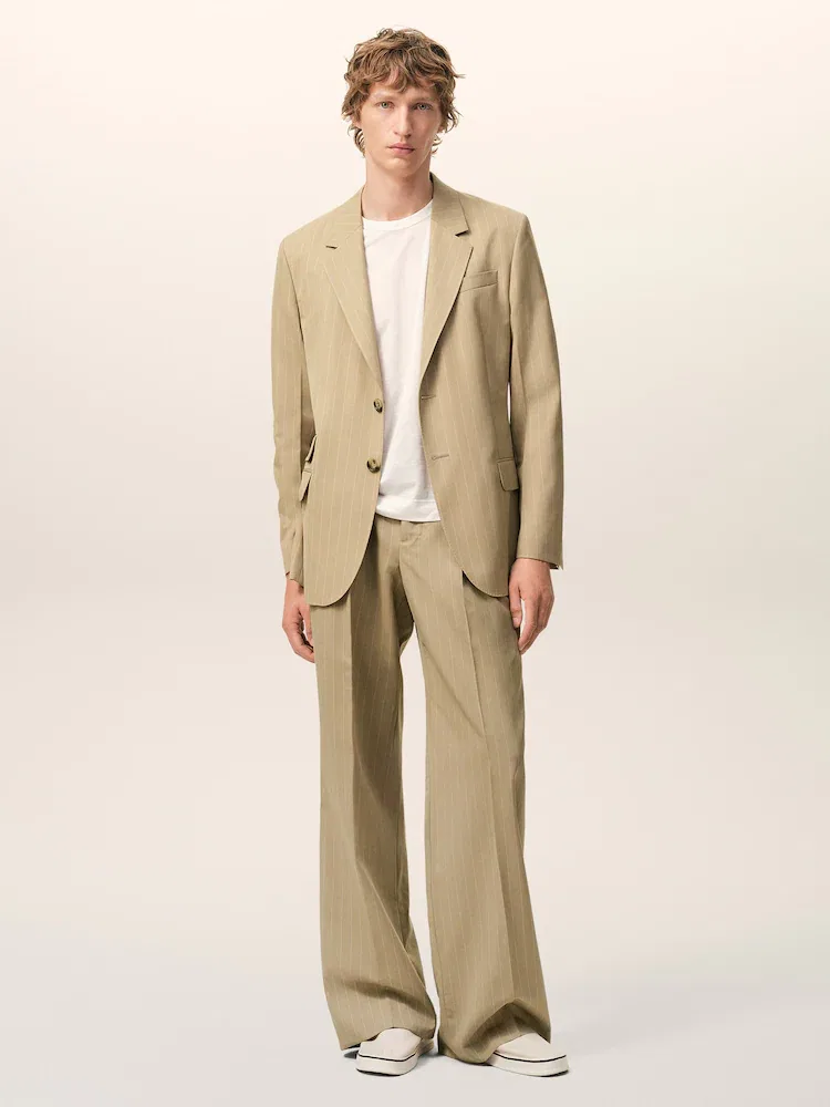 Пиджак однобортный прямой AMI PARIS, Beige