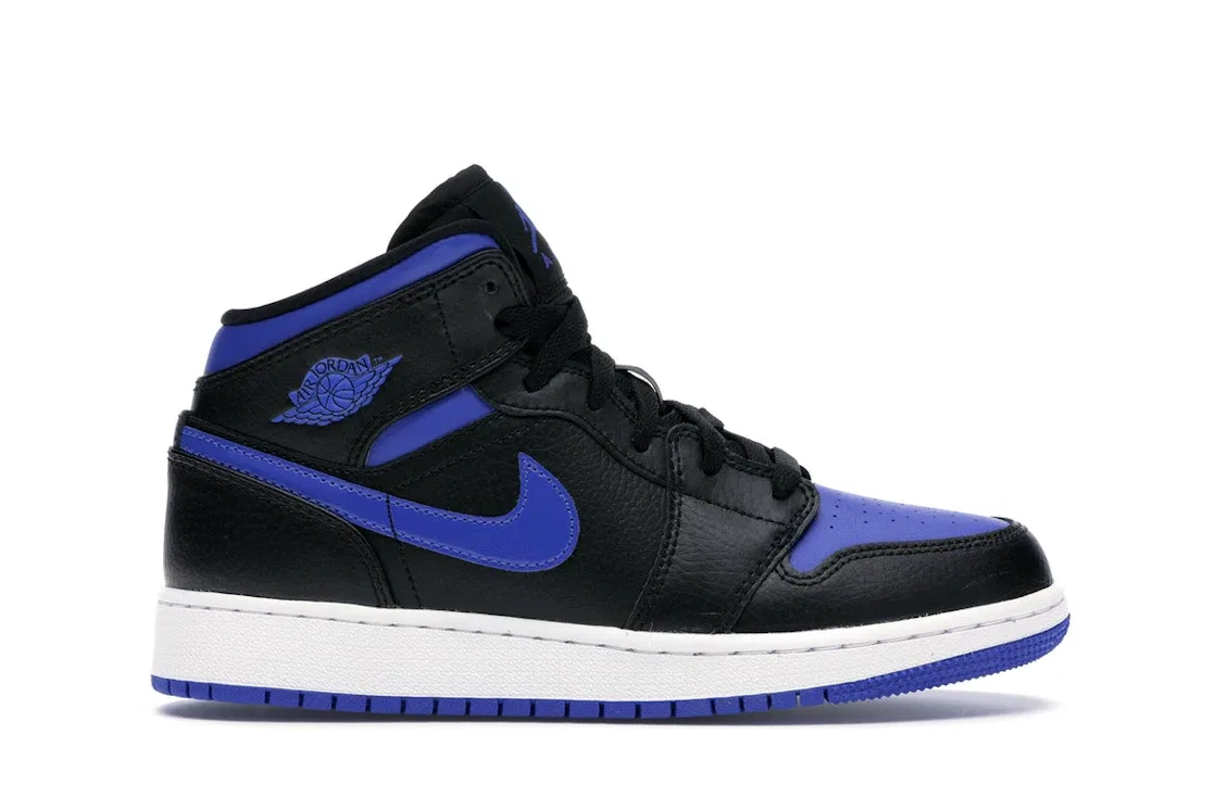Детские кроссовки Lifestyle с принтом Jordan 1 Mid Jordan, Black/Royal