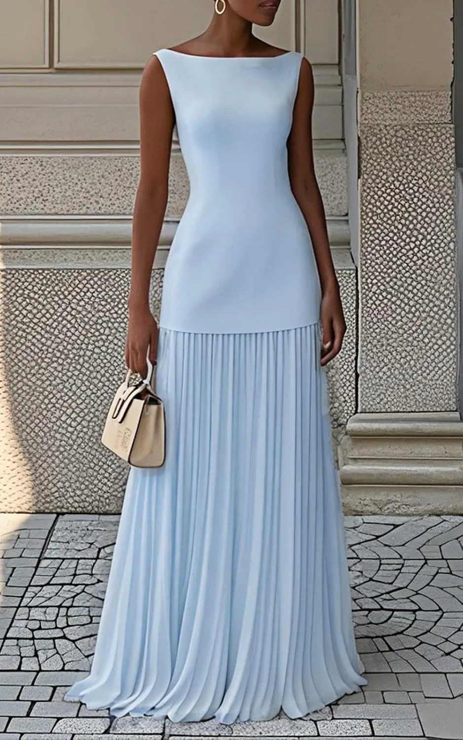 Женское повседневное платье макси с пайетками CD40, Blue — фото 2