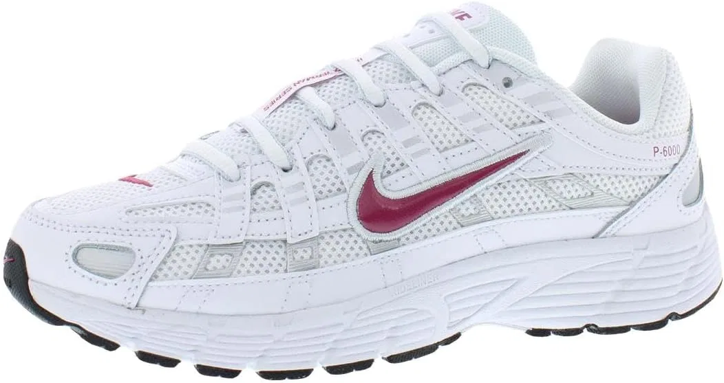 Детские кроссовки для мальчиков P-6000 GS Nike, White/Sweet Beet/Metallic Platinum