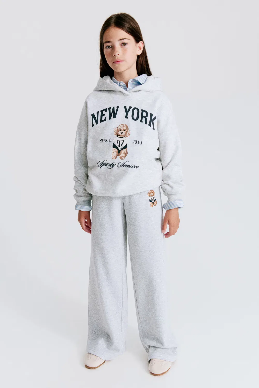 Спортивные штаны прямого кроя H&M, Hellgraumeliert/Hund