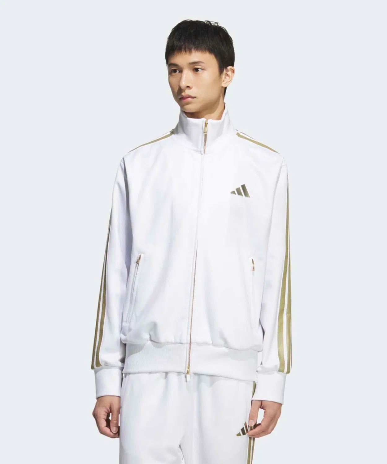Мужской трек-топ с длинной молнией Regular Fit Stadium Gold Adidas, White