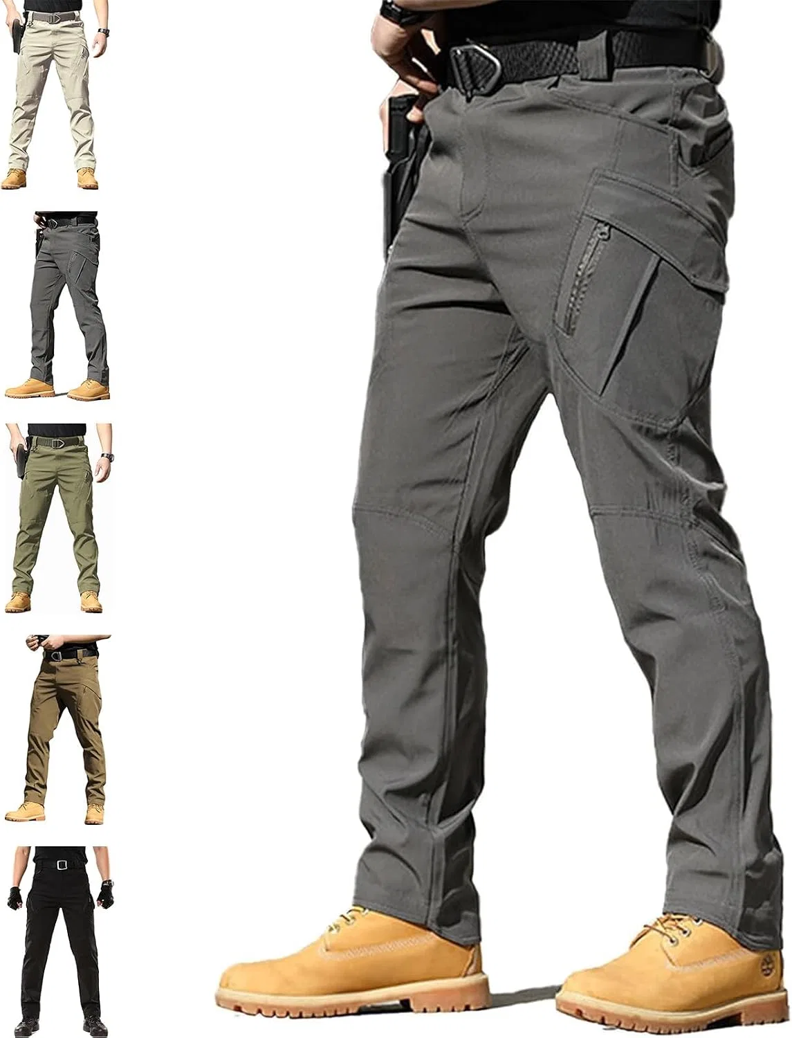 Мужские тактические карго-брюки из водонепроницаемой ткани, модель Flex Camo, серый