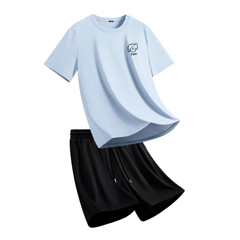 Детский спортивный комплект из 2 предметов Ma Shu Dog Journal Chest Logo MINISO, Glacier Blue Black