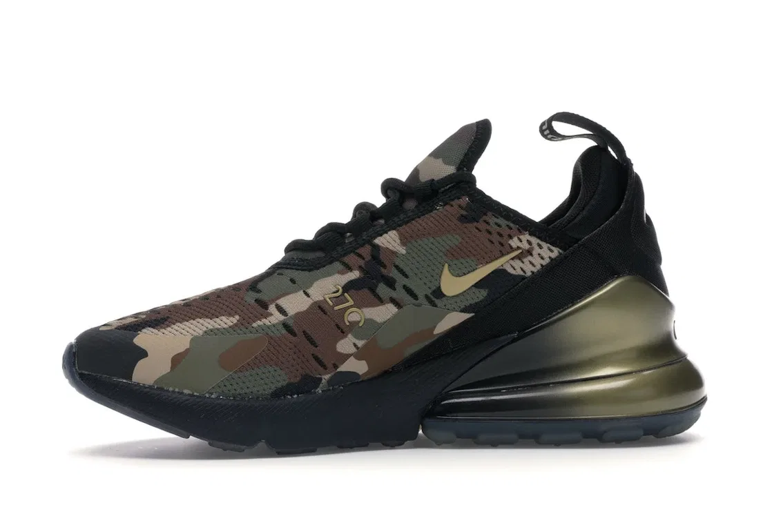 Детские кроссовки Lifestyle Nike Air Max 270, Black/Metallic Gold-Medium Olive-Fauna Brown-Desert — фото 3