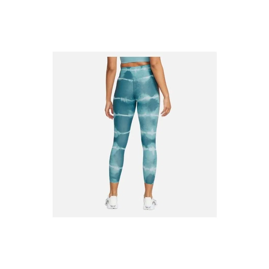 Женские леггинсы для тренировок с принтом One Luxe Mid-Rise Printed Training Nike, Бирюзовый — фото 2