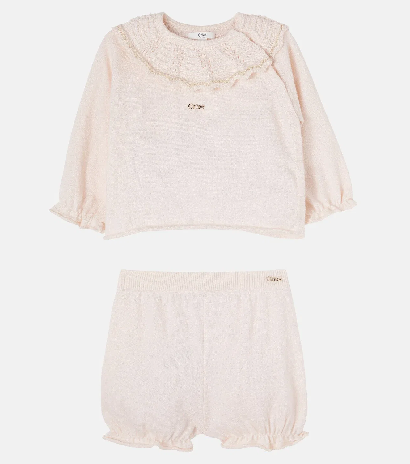 Комплект из топа и трусиков хлопковый Chloé Kids, розовый — фото 4