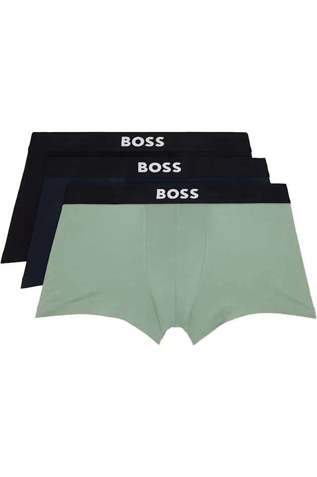 Комплект из трех разноцветных боксеров из эластичного хлопка Boss