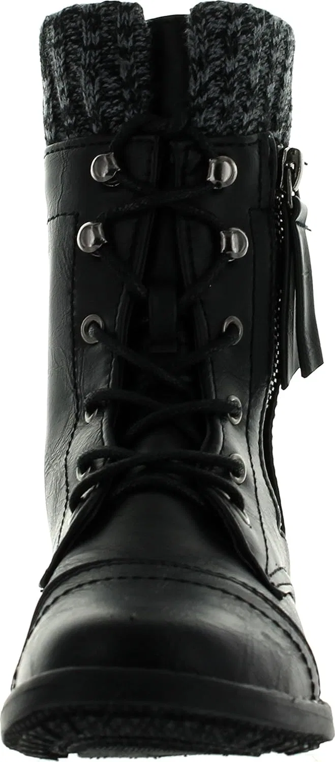 Детские ботинки на шнуровке с молнией Justina58k JJF Shoes, Black — фото 3