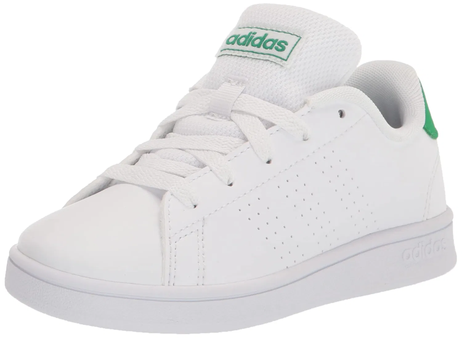 Детские кроссовки с перфорацией Advantage Adidas, Ftwr White Green Black