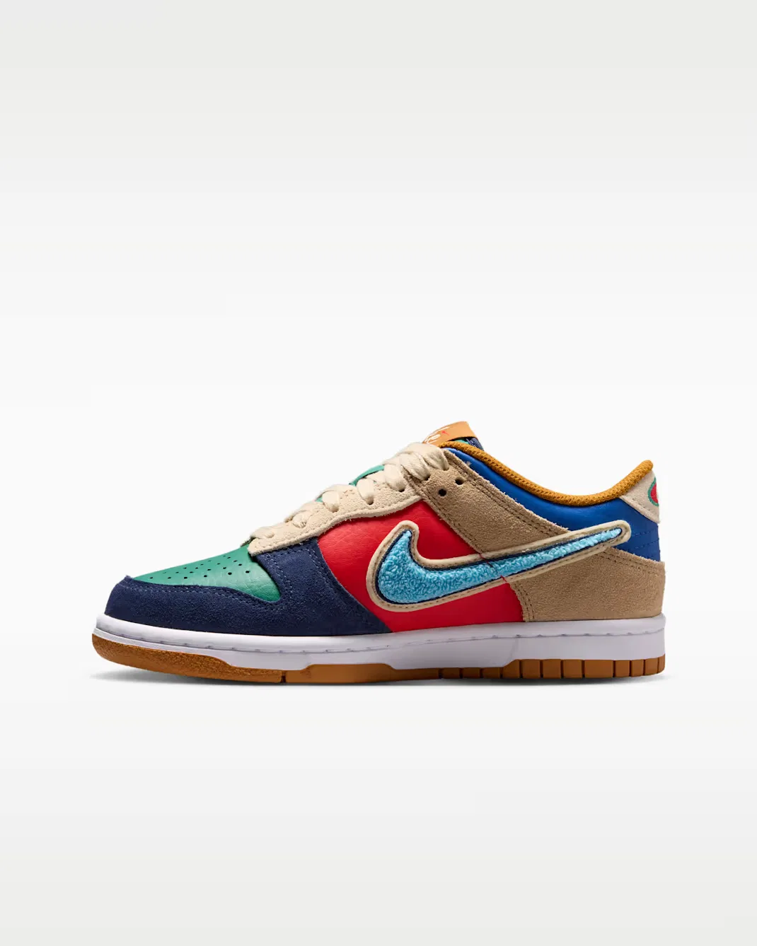 Кроссовки для детей постарше Nike Dunk Low, Midnight Navy/Green Noise/Linen/Speed Red