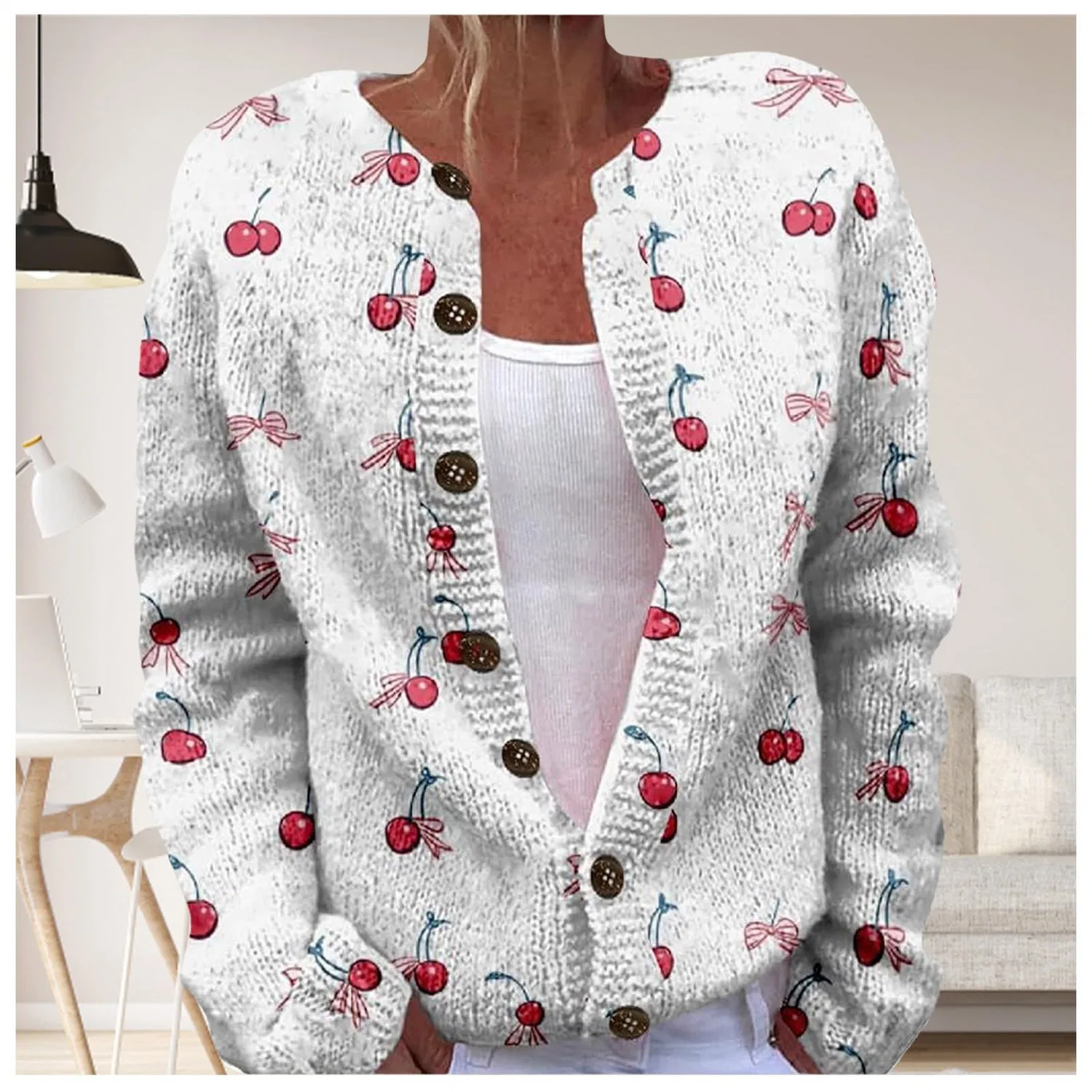 Женский кардиган с принтом Vintage Floral Print, Motivo 15 — фото 2