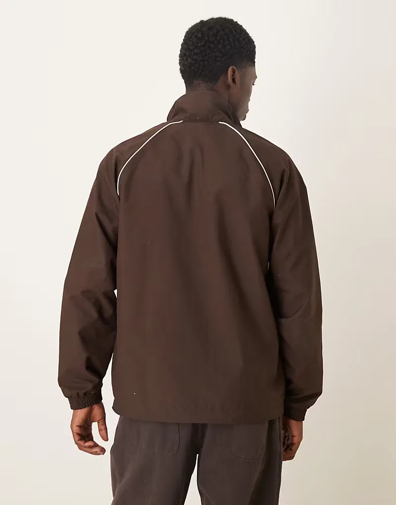 Спортивная куртка Adidas Originals с полосой на груди, кофейно-коричневый — фото 4