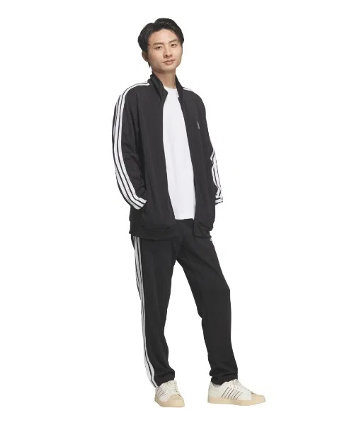 Мужская куртка-олимпийка с принтом три полосы Adidas, Navy — фото 4