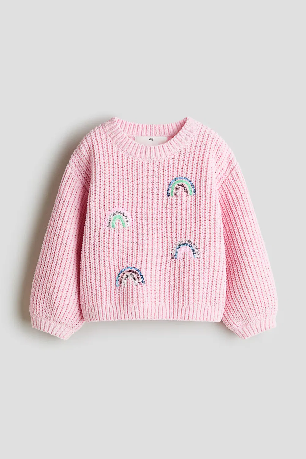 Свитер из синели H&M, Hellrosa/Regenbögen