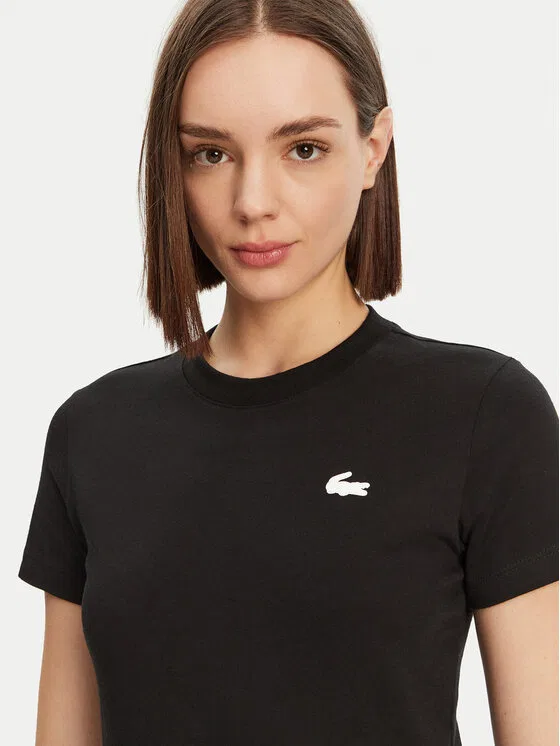 Футболка Lacoste, Slim Fit, Черный — фото 4
