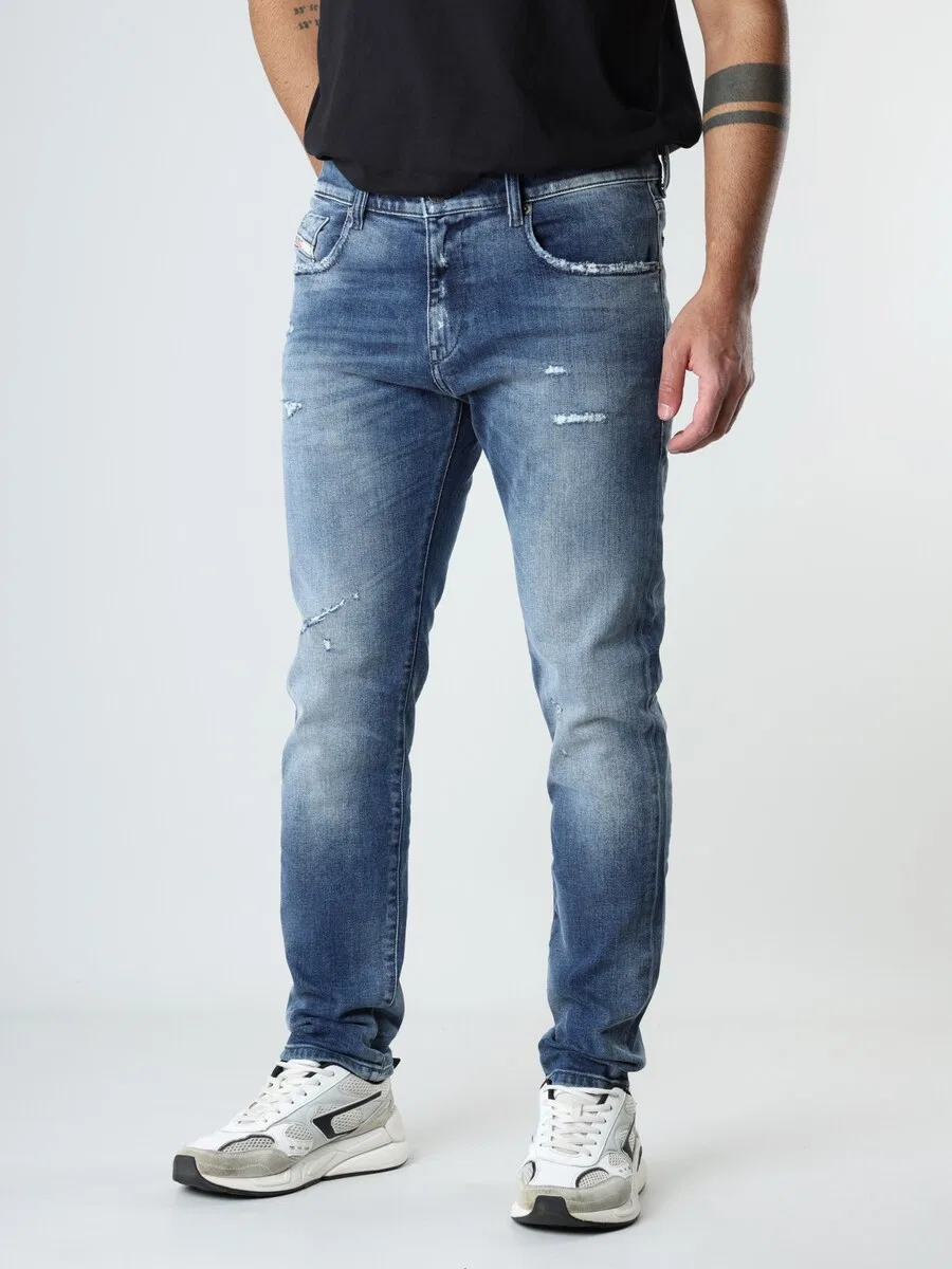 Джинсы DIESEL Slim fit '2019 D-STRUKT' синего цвета — фото 3
