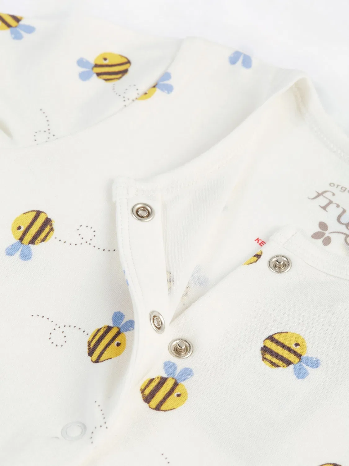 Комплект из боди и слюнявчика Frugi Buzzy Bee, белый — фото 3