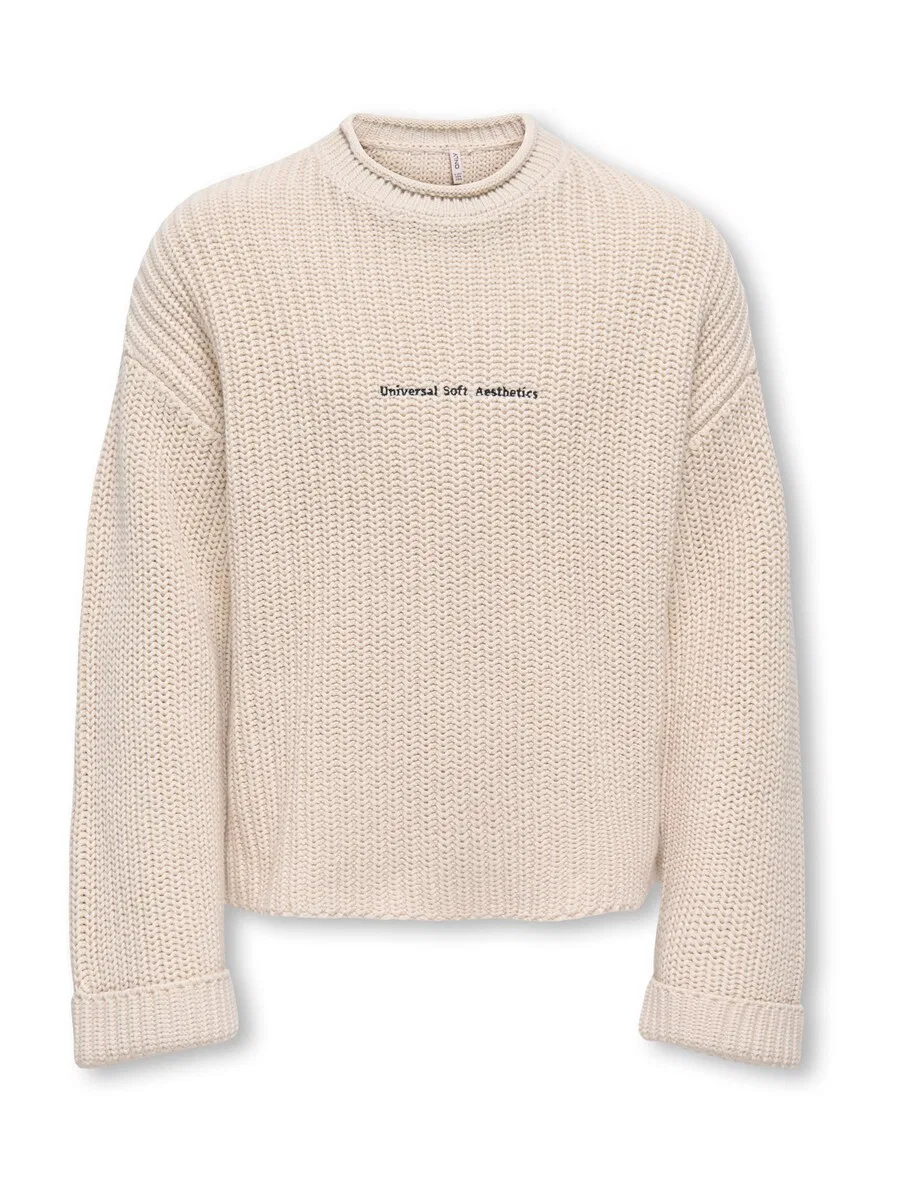 Свитер ONLY GIRLS 'KOGPEPPE' из белой шерсти