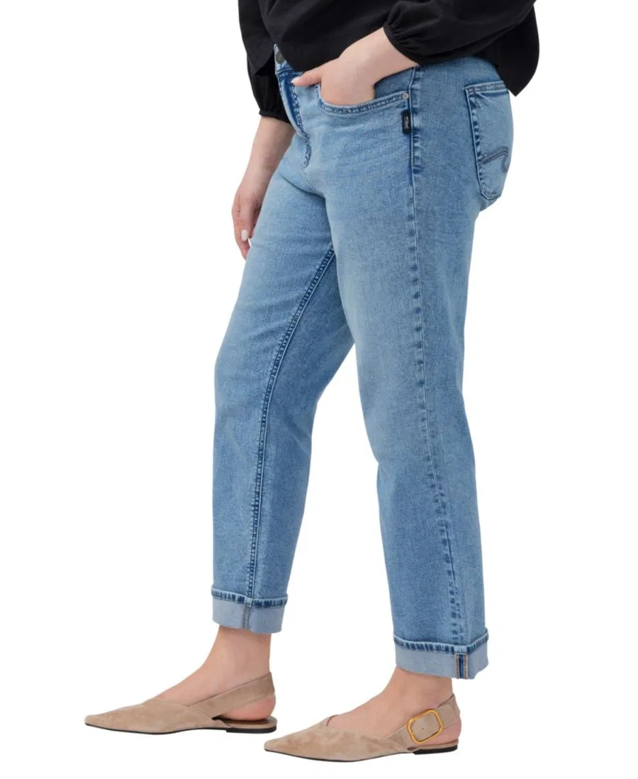 Джинсы прямого кроя с высокой посадкой Avery Plus Size Silver Jeans Co., Bluebelle — фото 3