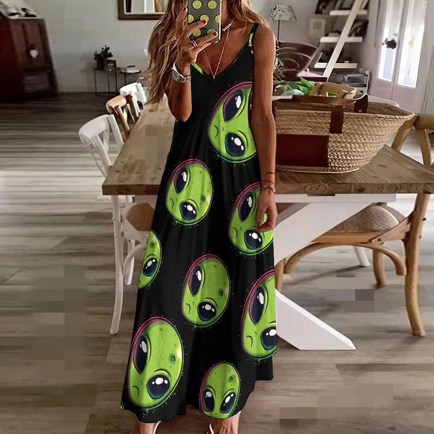 Женское пляжное платье-макси на бретелях Alienes, Style — фото 3