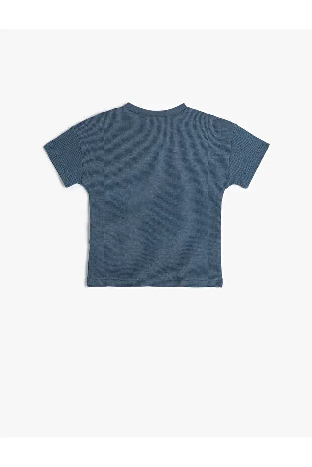 Детская футболка с коротким рукавом хлопковая Koton, Navy Blue — фото 2