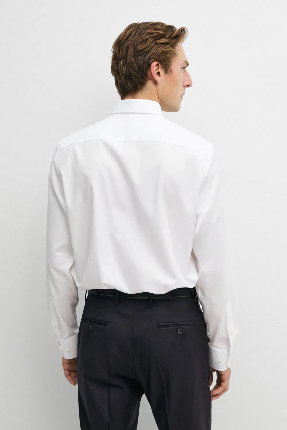 Рубашка Massimo Dutti, стандартный крой, хлопок, белый — фото 3