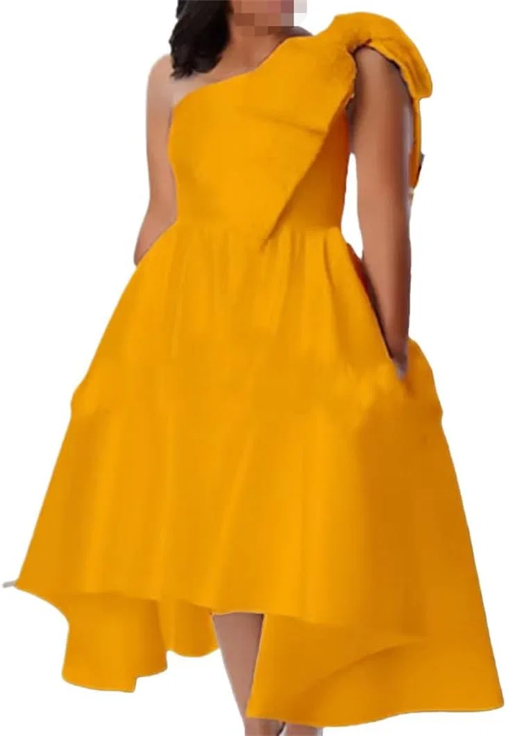 Женское вечернее платье с бантом Plus Size, Yellow