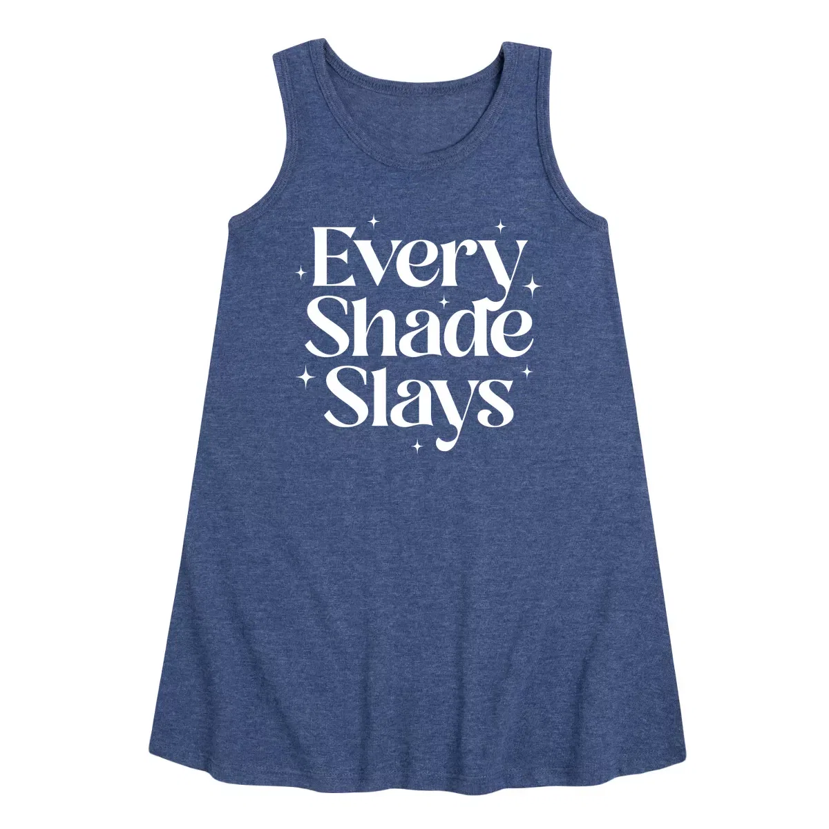 Детское платье-трапеция без рукавов Every Shade Slays Instant Message, Heather Navy