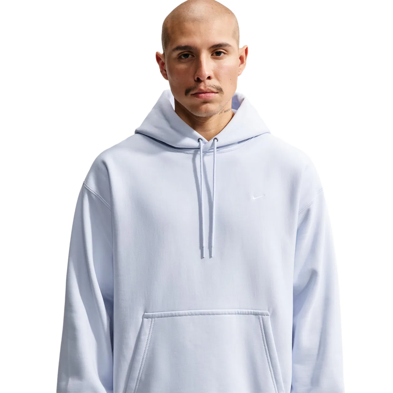Мужской худи с капюшоном, свободный крой, Nike Solo Swoosh, Nike, Football Grey/White