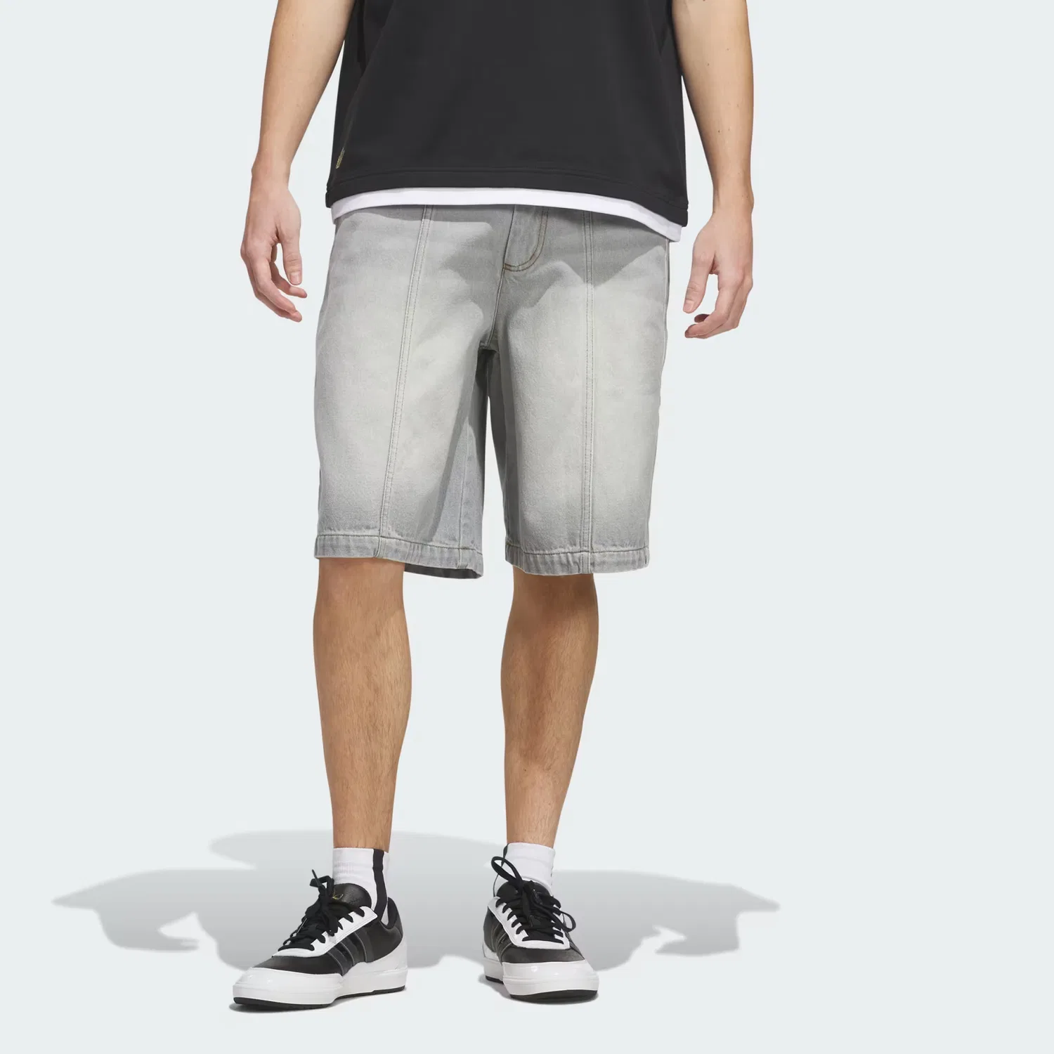 Унисекс джинсовые шорты свободного кроя Tyshawn Adidas Originals, Grey Two — фото 3