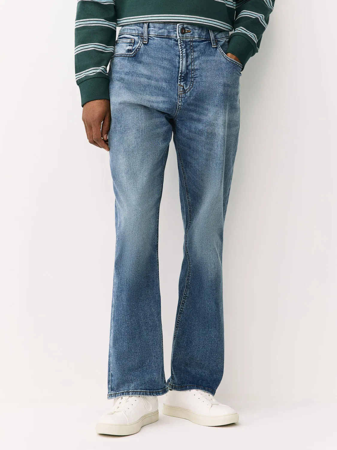 Джинсы bootcut классические stretch Next, сине-серый