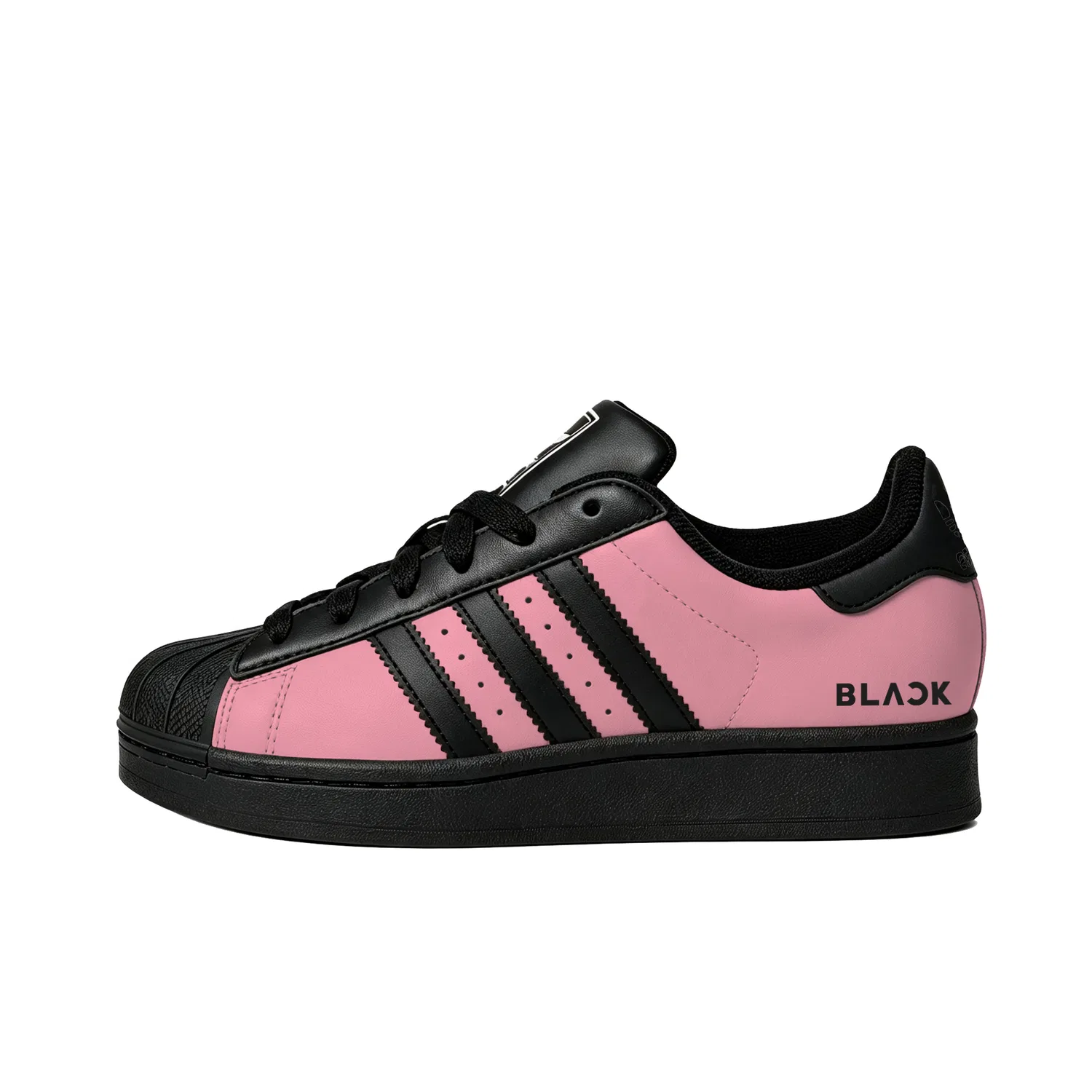 Детские кроссовки для скейтбординга с черно-розовым дизайном Superstar 2 Adidas Originals, Black Pink — фото 3