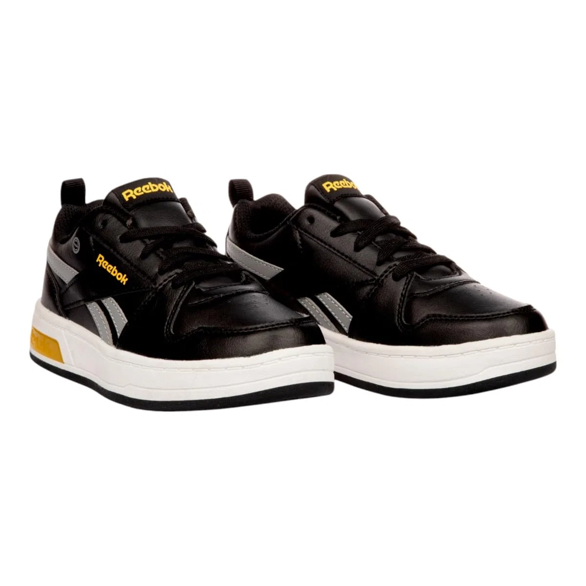 Детские кроссовки для мальчиков с синтетическим верхом Reebok Royal Prime Step N' Flash Reebok, Black Grey3 Yellow — фото 4