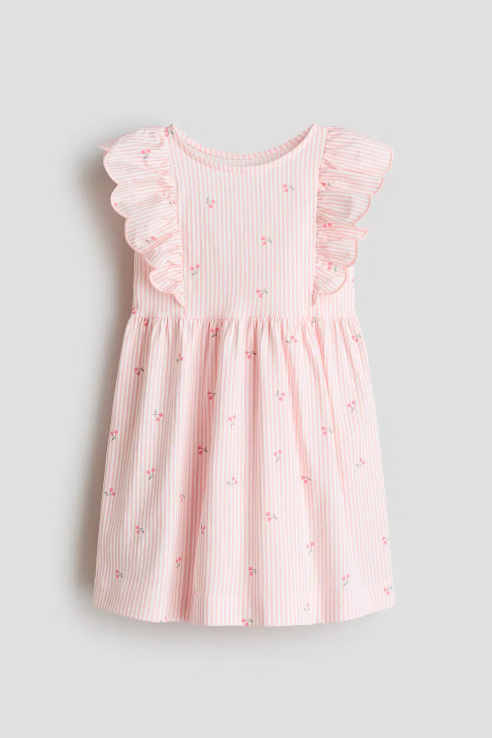 Хлопковое платье с оборками H&M, Hellrosa/Kirschen