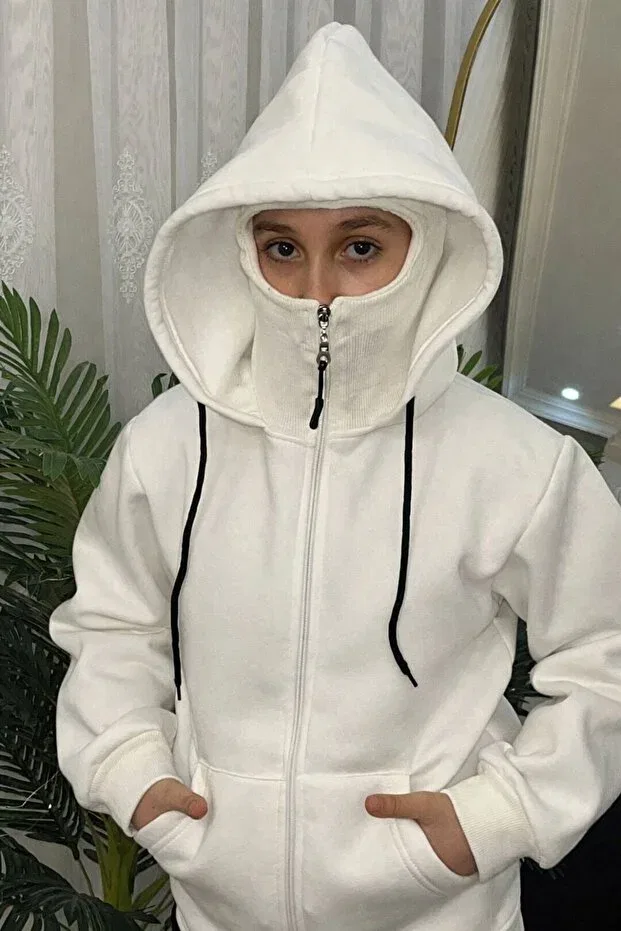 Детский кардиган для девочек с капюшоном Ysferbutik, White