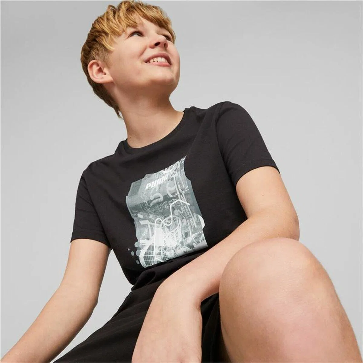 Детская футболка с принтом Street Art Graphic Tee Puma, Schwarz — фото 3