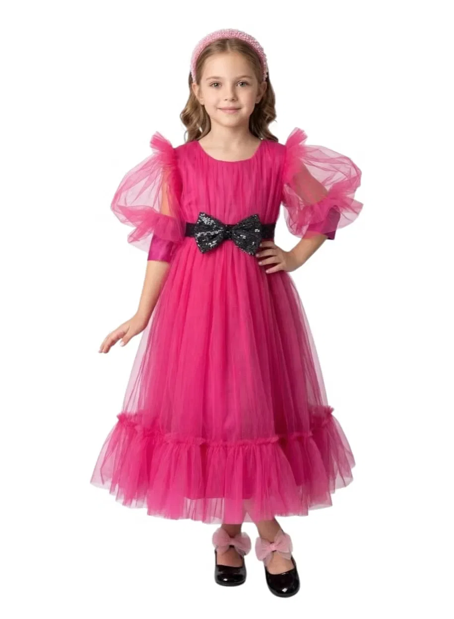 Платье макси с бантом Princess D'Daniela, розовый